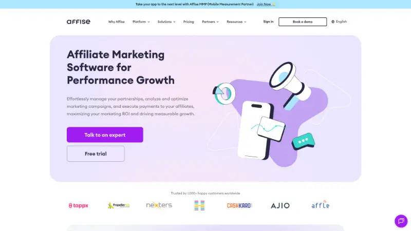 Affise - Partner ecosystem company screenshot