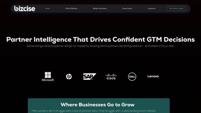 Bizcise - Partner ecosystem company screenshot