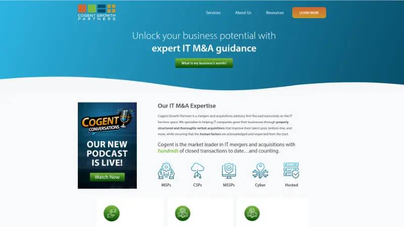 Cogent Growth Partners - Partner ecosystem company screenshot