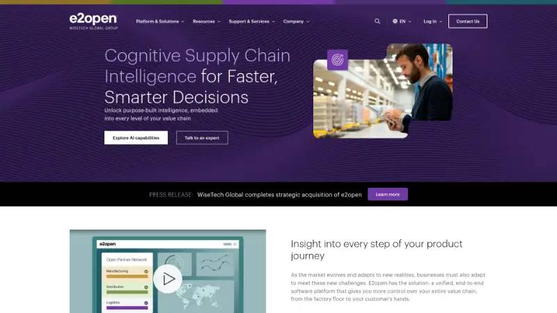 e2open - Partner ecosystem company screenshot